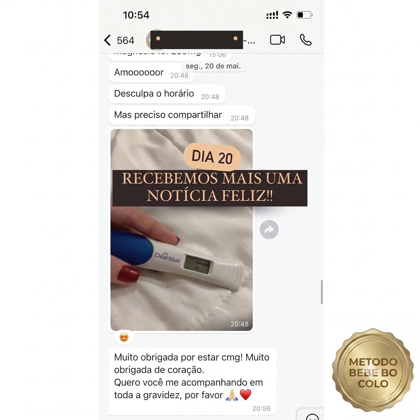 Depoimento de paciente do Método Bebê no Colo