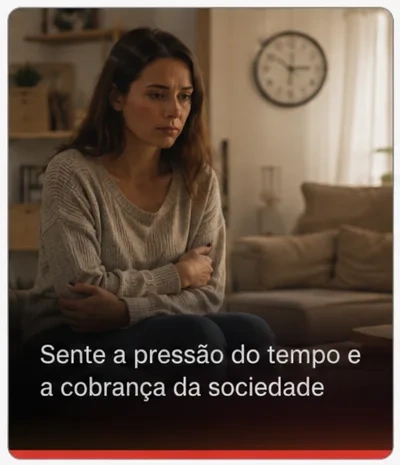 Sente a pressão do tempo e a cobrança da sociedade