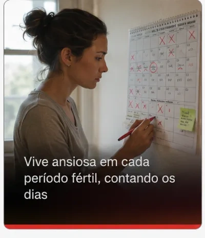 Vive ansiosa em cada período fértil, contando os dias